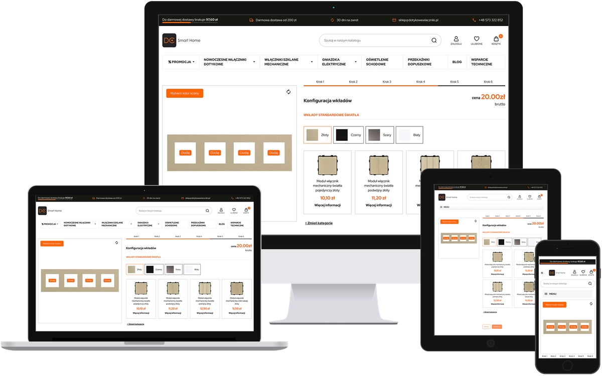 Konfigurator DC Smart Home responsywność