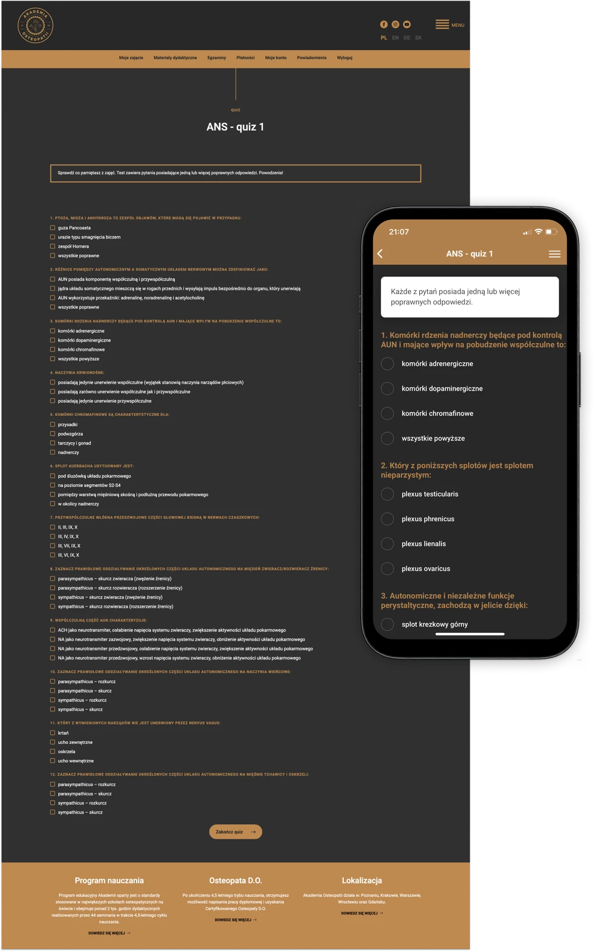Akademia Osteopatii Akademia Osteopatii - quiz   app