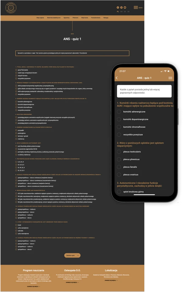 Akademia Osteopatii - quiz   app